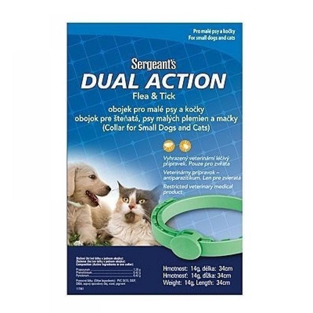 Sergeanťs obojek Dual antipar. kočky a malí psi 34cm