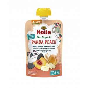 Holle Bio pyré - Panda Peach-Broskev, meruňka a banán se špaldou 100g