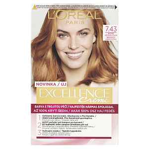 L'Oréal Paris EXCELLENCE CRÈME barva na vlasy blond měděná zlatá 7.43