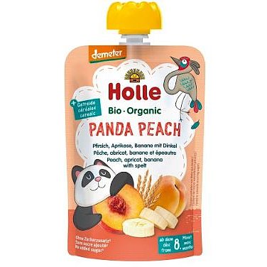 Holle Bio pyré - Panda Peach-Broskev, meruňka a banán se špaldou 100g