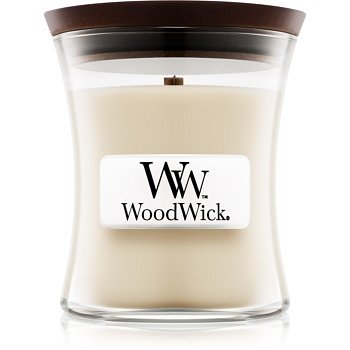 Woodwick Linen vonná svíčka 85 g s dřevěným knotem
