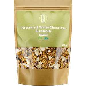 BrainMax Pure® Pistachio & White Chocolate Granola, pistácie a bílá čokoláda, BIO, 400 g