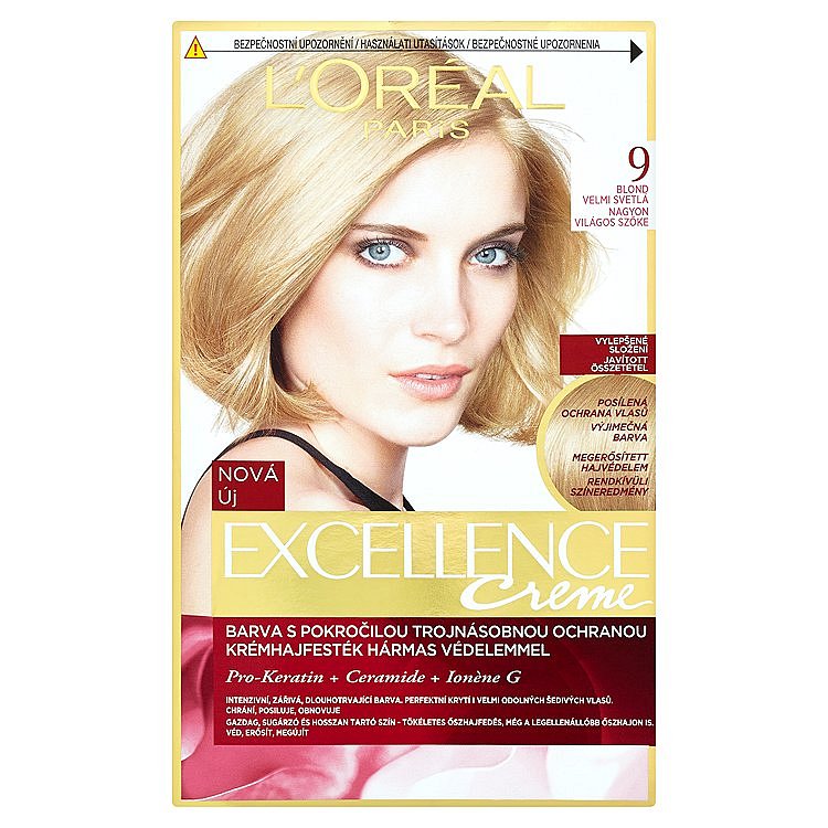 L'Oréal Paris EXCELLENCE CRÈME barva na vlasy blond velmi světlá 9