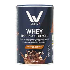 WellMix Směs na přípravu nápoje s příchutí oříšková čokoláda Whey Protein & Collagen  350 g