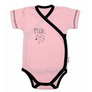 Baby Nellys 2-dílná sada body kr. rukáv + polodupačky, růžová - Baby Little Star, vel. 56 vel.  56