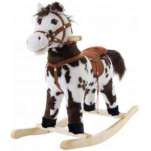 EURO BABY Houpací koník se zvuky a pohyby  - hnědý/bílý