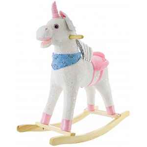 EURO BABY Houpací jednorožec se zvuky a pohyby  - bílý/růžový