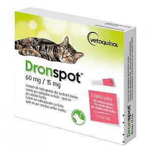 DRONSPOT 60 mg/15 mg spot-on pro kočky 2x0,75 ml