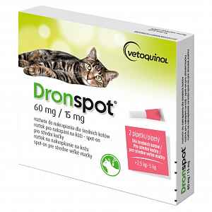 DRONSPOT 60 mg/15 mg spot-on pro kočky 2x0,75 ml