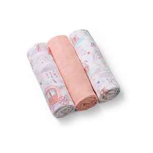 BABYONO Pleny mušelínové Super Soft 3 ks - Peach, 70x70 cm