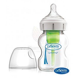 Dr. Brown's Kojenecká láhev Options+ SKLENĚNÁ Wide-Neck Anti-colic 150ml (WB51700-P4)