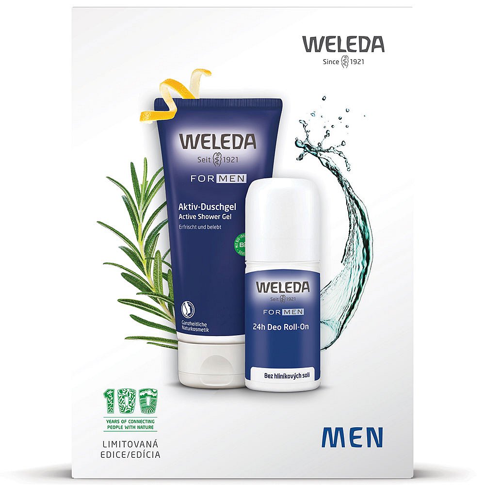 Weleda set  100Y MEN Sprchový gel 200 ml + Deo Roll-On 50 ml