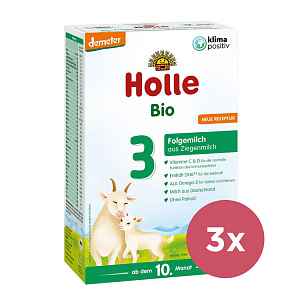 3 x HOLLE Bio Dětská mléčná výživa na bázi kozího mléka, pokračovací formule 3