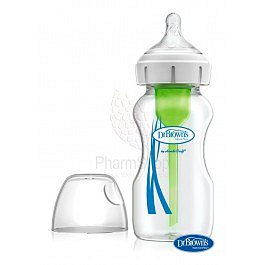 Dr. Brown's Kojenecká láhev Options+ SKLENĚNÁ Wide-Neck Anti-colic 270ml (WB91700-P4)