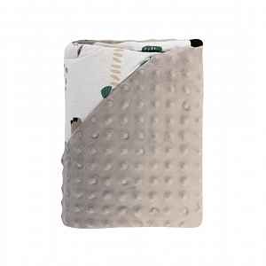 Bomimi Zavinovací deka do autosedačky minky pojízdná zoo, šedá xy