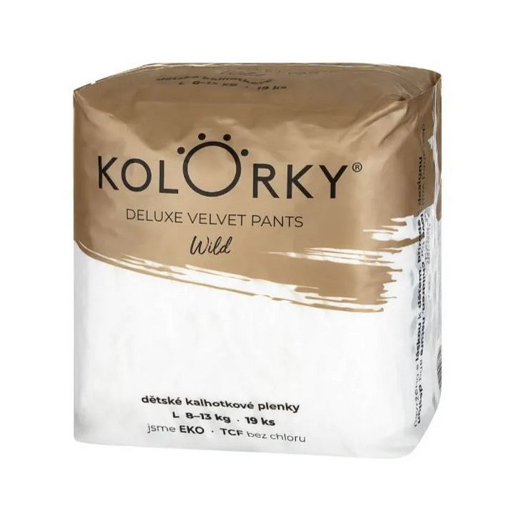 KOLORKY Deluxe velvet pants Wild L (8-13 kg) - jednorázové kalhotkové eko plenky