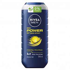 NIVEA Men Power Refresh Sprchový gel na tělo, tvář a vlasy 250 ml