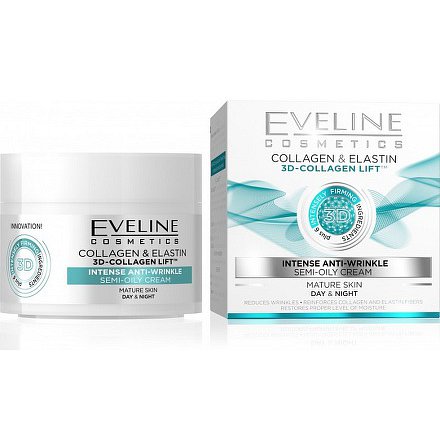 EVELINE 3D Collagen&Elastin Denní/noční krém 50ml