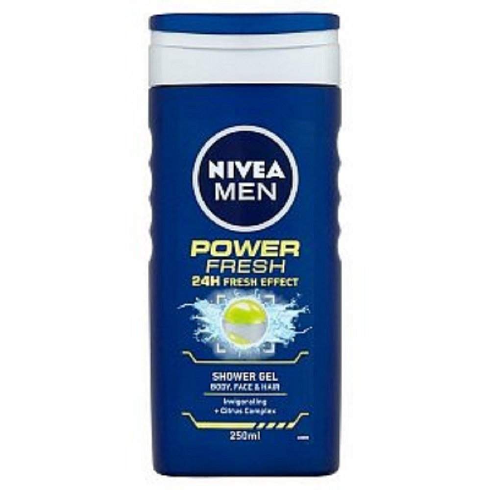 NIVEA Men Power Refresh Sprchový gel na tělo, tvář a vlasy 250 ml