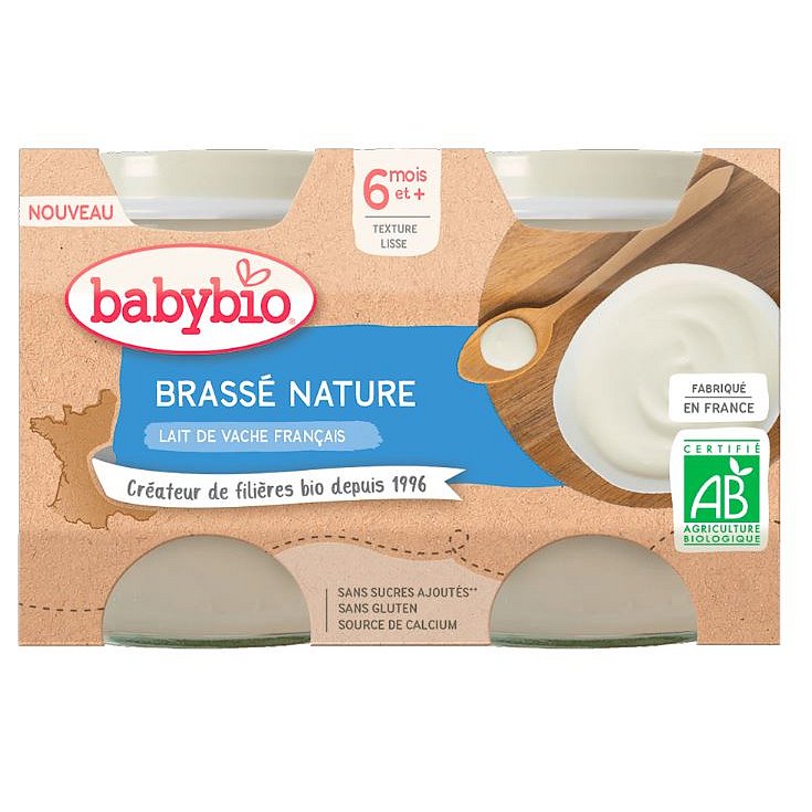 Babybio Brassé z francouzského mléka natur 2x130g