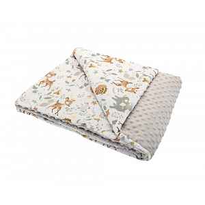 Bomimi Deka minky 100 x 75 cm lesní zvířátka, béžová xy