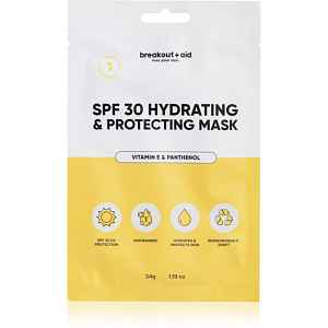 breakout + aid SPF 30 Hydrating & Protecting Mask hydratační plátýnková maska s vitamínem E 34 g