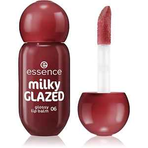 essence milky GLAZED tónovací balzám na rty s leskem odstín 06 Cherry on Top 4 ml