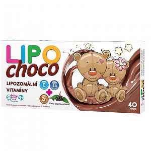 LIPOchoco lipozomální vitamíny C+D3+Zn 40 čokoládových medvídků