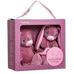 My Teddy Dárkový set Můj malý zajíček a muchláček - růžový