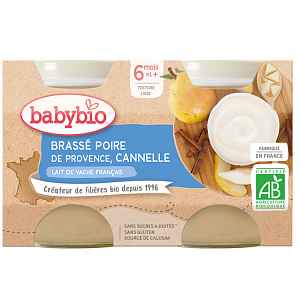 Babybio Brassé hruška skořice 2x130g