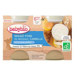 Babybio Brassé hruška skořice 2x130g