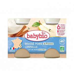 Babybio Brassé hruška skořice 2x130g