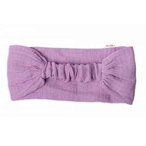 Baby Nellys Lehká mušelínová čelenka Bandana, lila vel.  104/110