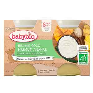 Babybio Brassé z kokosového mléka mango ananas 2x130g