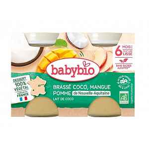 Babybio Brassé z kokosového mléka mango ananas 2x130g