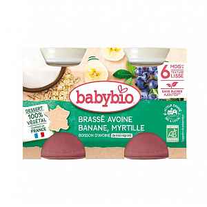 Babybio Brassé z ovesného mléka banán borůvka 2x130g