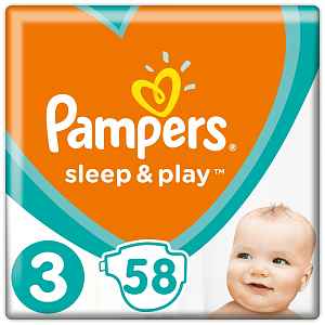 PAMPERS Sleep&Play Midi 6-10 kg dětské pleny 58ks