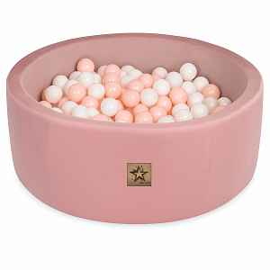 Baby Nellys Bazén pro děti 90x30 cm Velvet + 200 balónků, pudrový