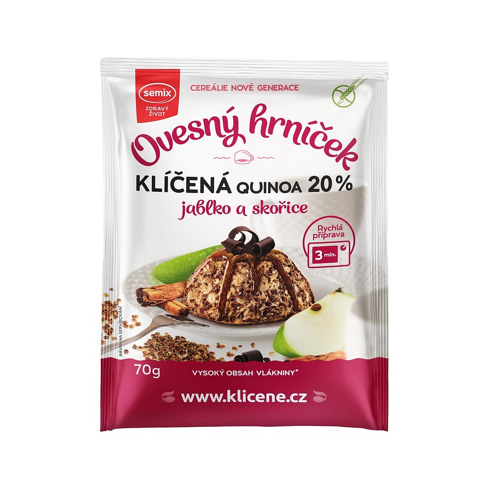 SEMIX Ovesný hrníček klíčená quinoa, jablko a skořice 70 g