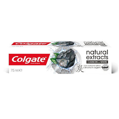 Colgate Bělicí zubní pasta s aktivním uhlím Naturals Charcoal Trio  3 x 75 ml