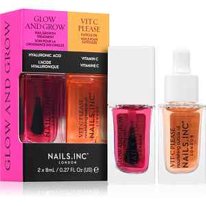 Nails Inc. Glow and Grow & Vit C Please sada laků na nehty s vyživujícím účinkem