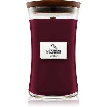 Woodwick Black Plum vonná svíčka s dřevěným knotem 609,5 g