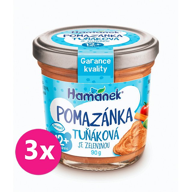 3x HAMÁNEK Pomazánka tuňáková se zeleninou 90 g