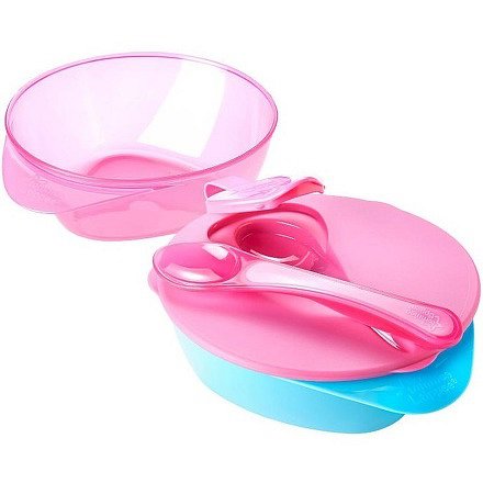 Dětská miska s lžičkou Tommee Tippee růžovo tyrkysová