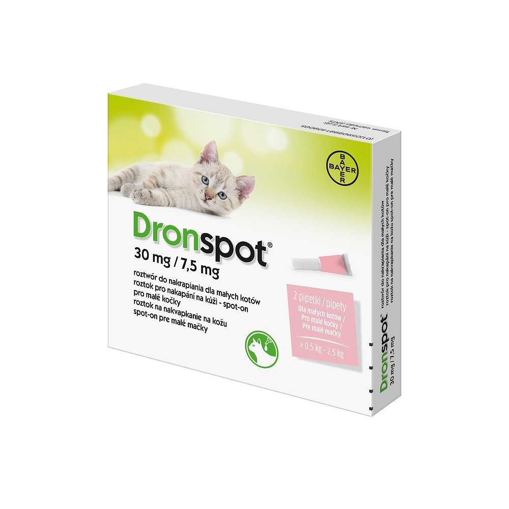 DRONSPOT 30 mg/7,5 mg spot-on pro kočky 2x0,35 ml