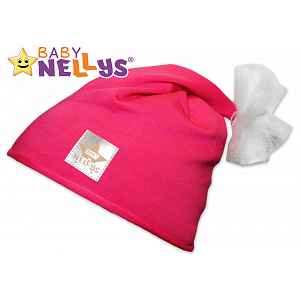 Baby Nellys Bavlněná čepička Tutu květinka ® - malinová, 2-8let