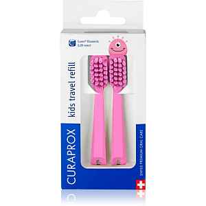 Curaprox Kids Travel refill náhradní hlavice na zubní kartáček Pink 2 ks