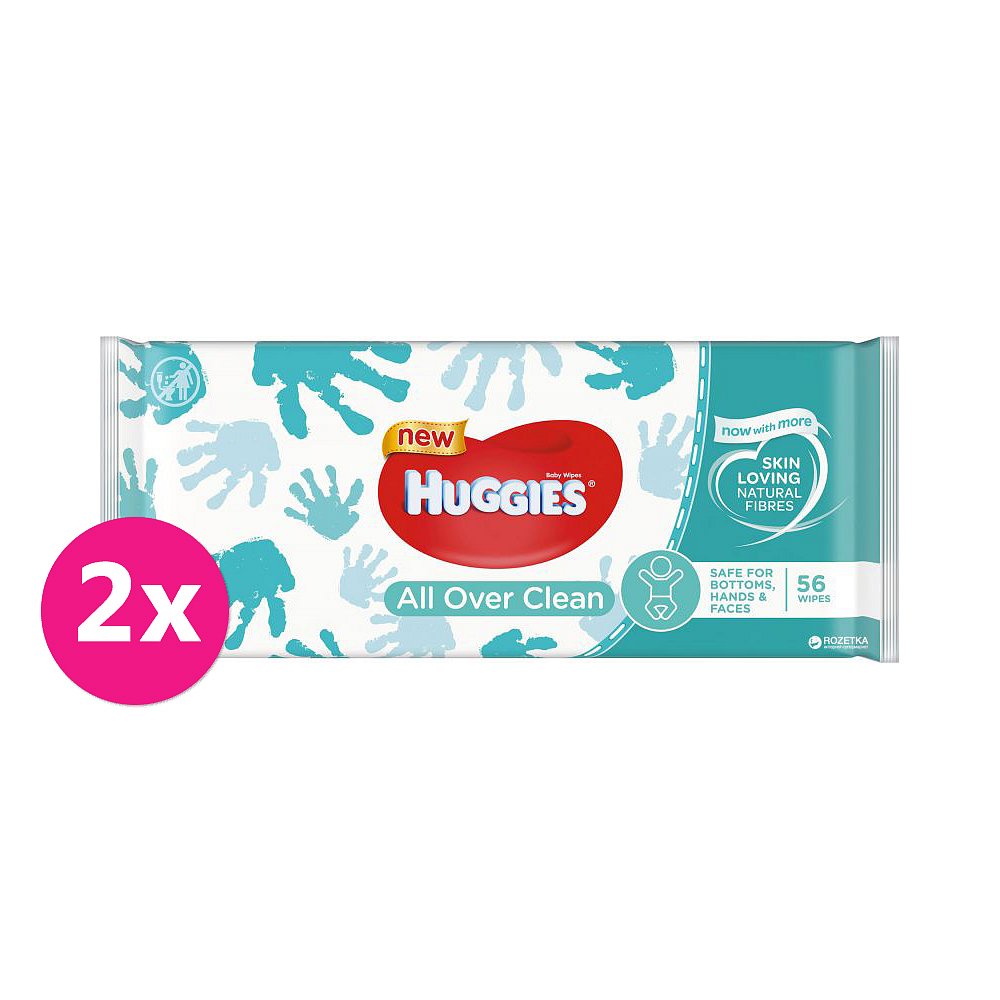 2x HUGGIES Single All Over Clean 56 ks - vlhčené ubrousky