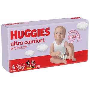 HUGGIES® Pleny jednorázové Ultra Comfort Jumbo 4 (7-18 kg), 50 ks