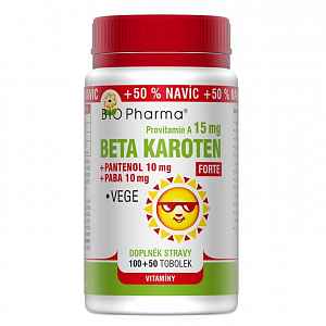 BIO PHARMA Beta Karoten Forte 15mg + Pantenol + PABA 100+50 tobolek